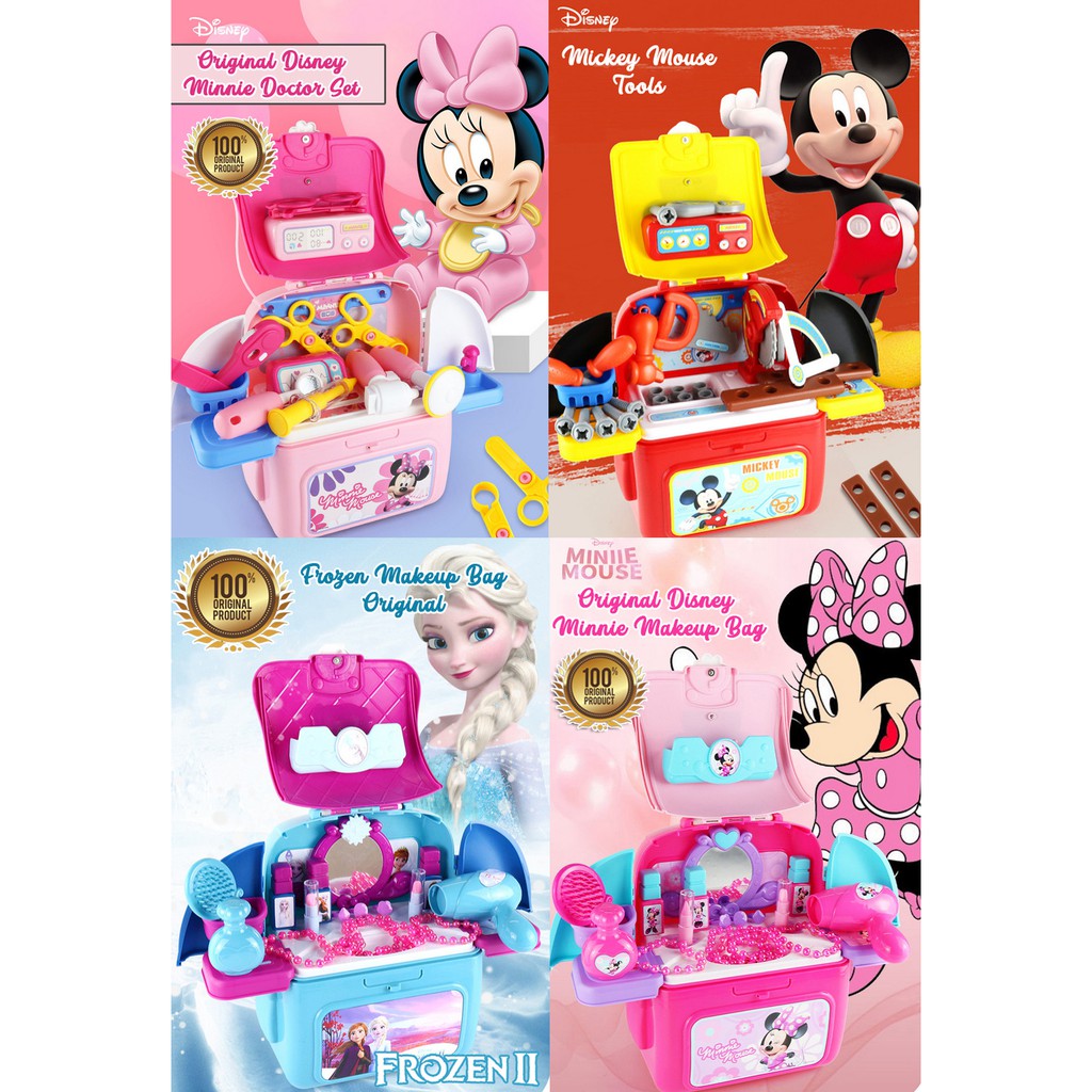 Bagpack Disney Mainan Anak Dokter dokteran makeup salon tools perkakas Backpack