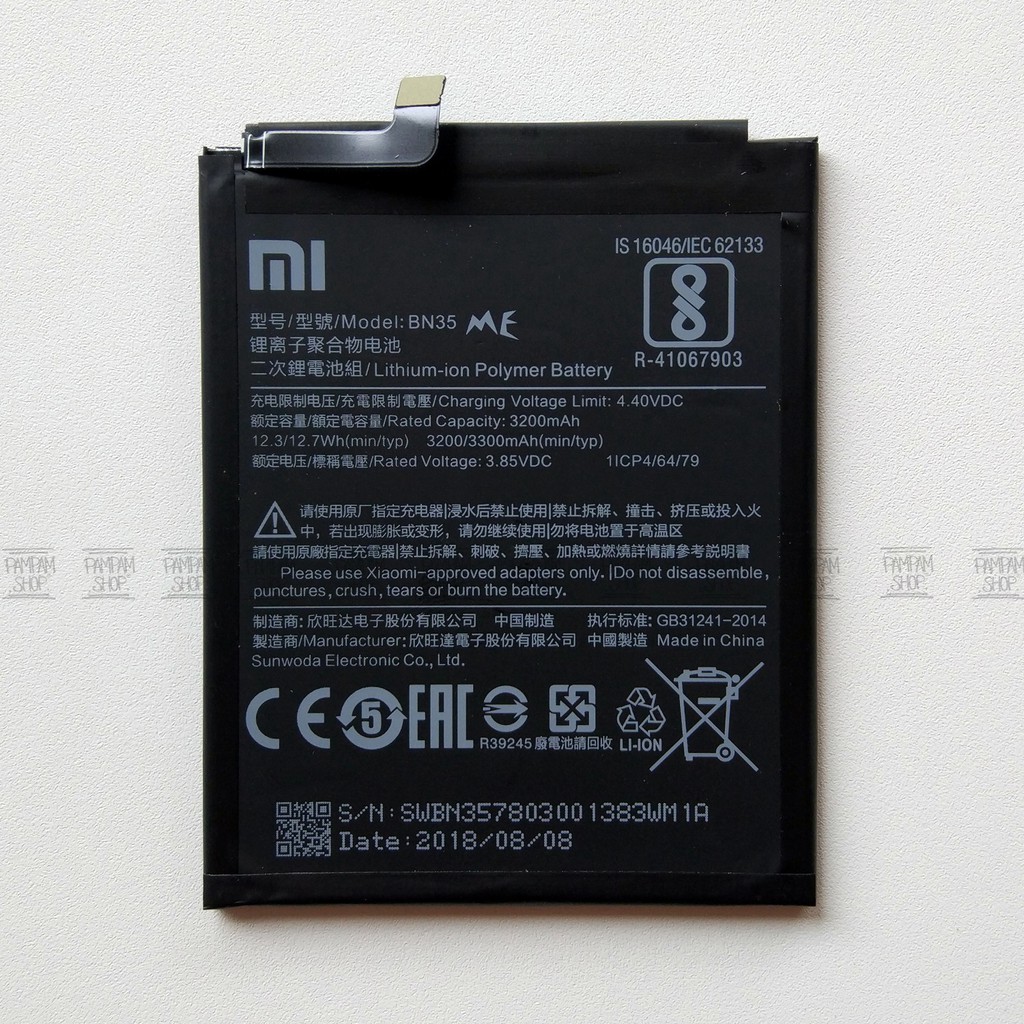 Baterai XiaoMi BN35 Redmi 5 Original OEM Battery Batrai Batre BN 35 Xiao Mi HP