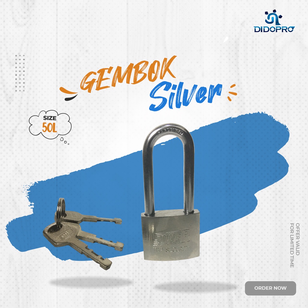 Gembok / Gembok Pintu Pagar Rumah Gembok Padlock Leher Panjang 50mm