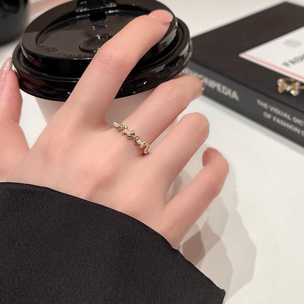 Mxbeauty Wanita Pembukaan Cincin Pesta Sederhana Untuk Gadis Tembaga Temperamen Buku Jari Rings