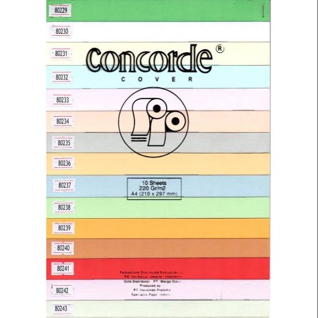 

10 LEMBAR CONCORDE A4 TEBAL 220GSM KERTAS PIAGAM