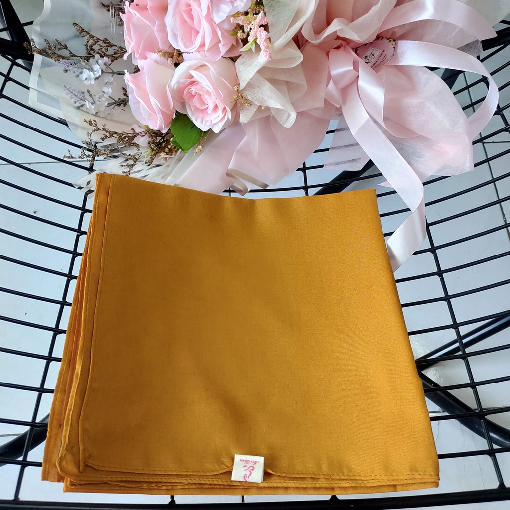 Murah Meichen Kerudung Hijab Paris Polos Segi Empat Jilbab Daily Basic Premium-Kuning Kunyit