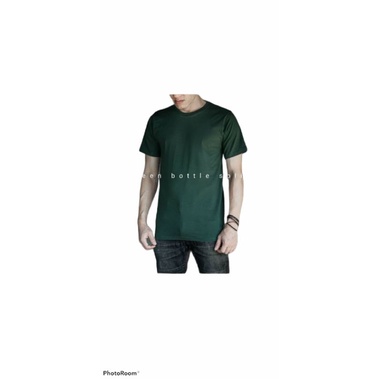 kaos polos hijau botol unisex