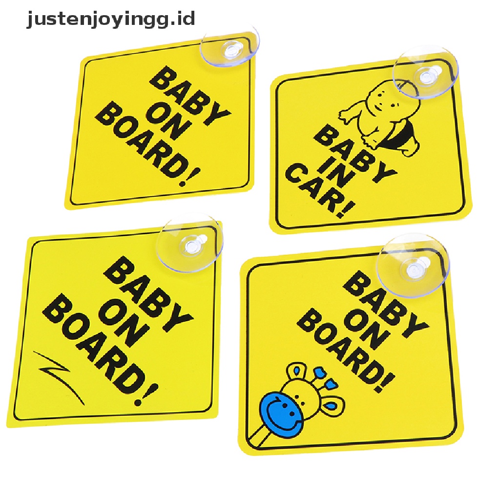 / / Justenjoyingg.id / Baby On Board Tanda Peringatan Reflektif 12CM Warna Kuning Untuk Kaca Mobil