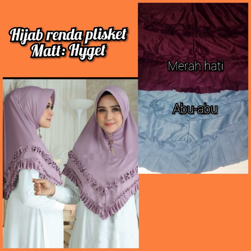 HIJAB INSTAN KIRANA/HIJAB RENDA/HIJAB PLISKET