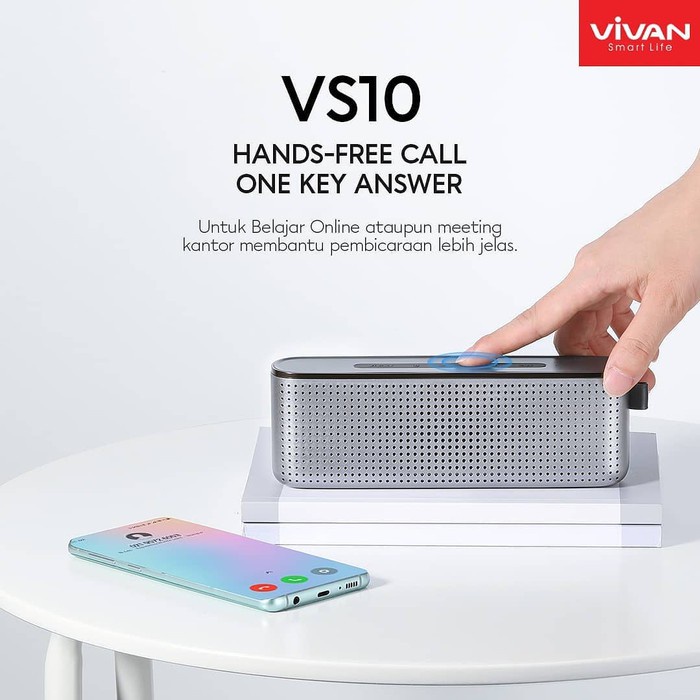 promo VIVAN Speaker Bluetooth VS10 V5.0 10W High Power Mega Bass Hi-Fi Waterproof IPX7 1800mAh by.minigo