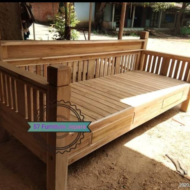 Bale bale Minimalis jati Jepara Murah/kursi panjang jari jari polos Mentahan