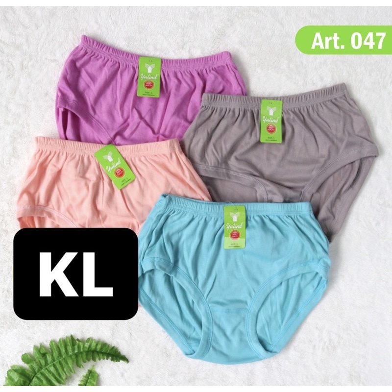 [ 6 PCS  ] YUTIND | KATUN Double knit CD Yutind 047 Warna | Celana Dalam Wanita Dewasa Kerut - Bwr VI HA8/LA8