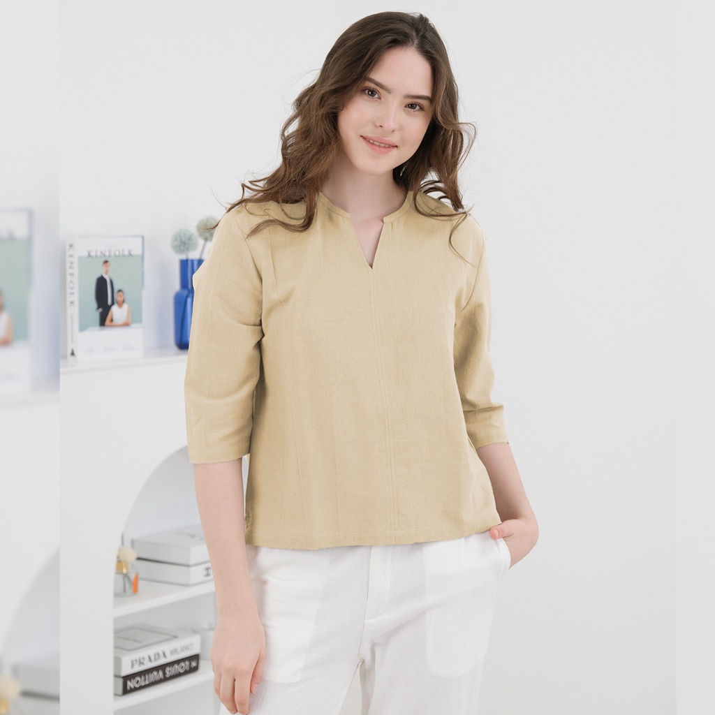 Beatrice Clothing Viren Blouse - Blouse Wanita-Khaki