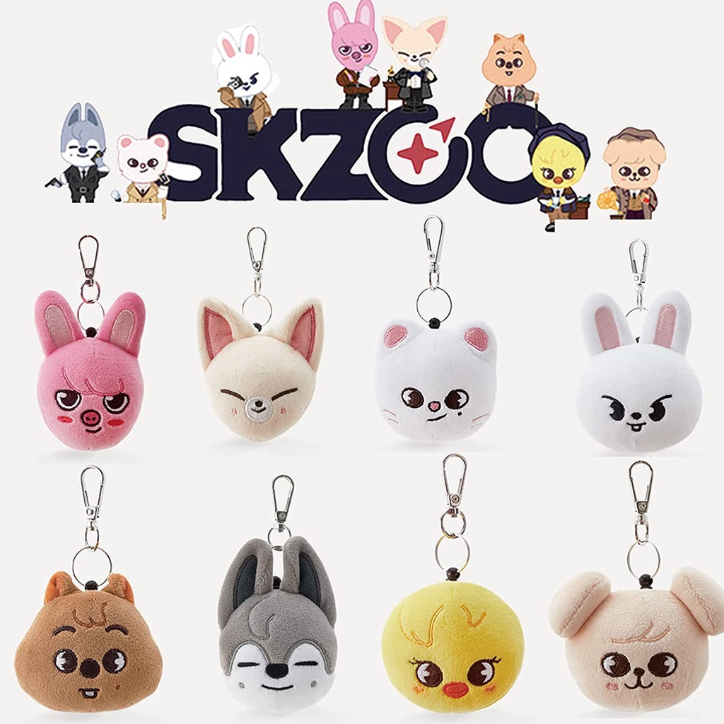Gantungan Kunci Boneka Plush KPOP Skzoo Stray Kids Bbokari Leebit Wolf Chan Jiniret Puppym