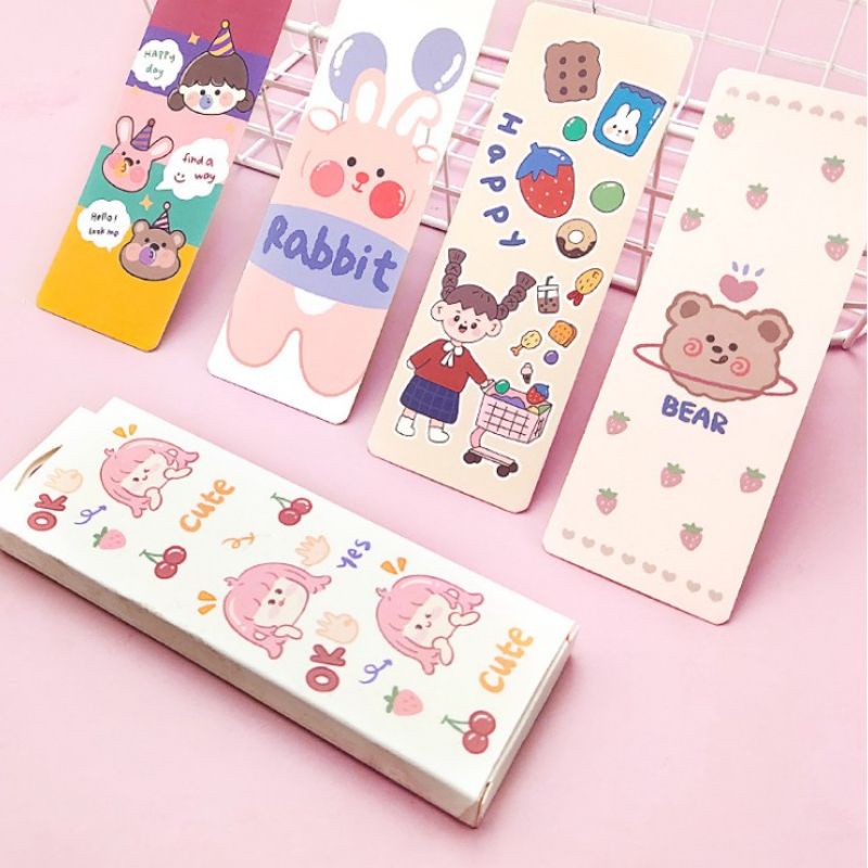 

PEMBATAS BUKU KARTU LUCU AESTHETIC/ BOOKMARK ISI 30 PCS KARTUN