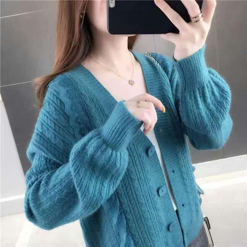 IMPORT WOMAN KNIT WOOL BLEND CARDIGAN CAMELIA KARDIGAN RAJUT WOL WANITA MUSIM DINGIN KOREAN STYLE