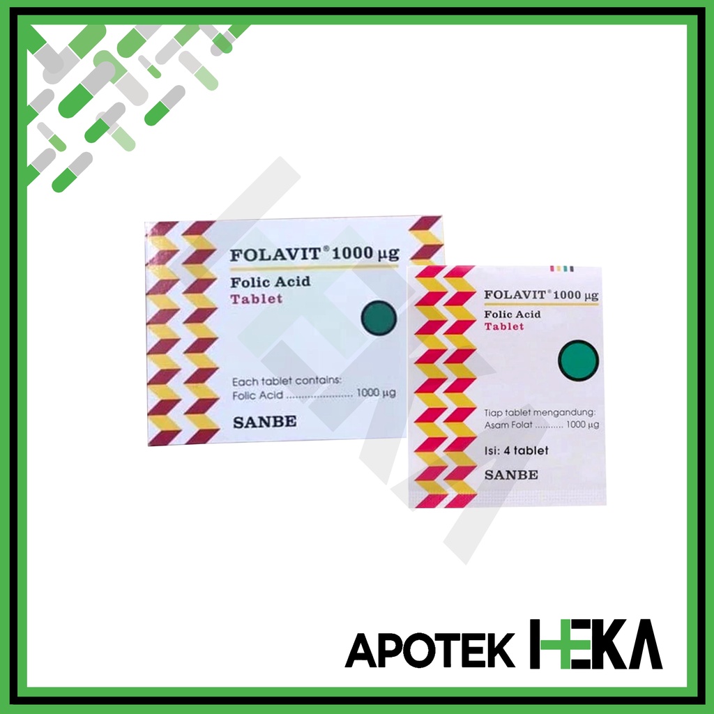 Folavit 1000 mcg Box isi 25x4 - Asam Folat (SEMARANG)