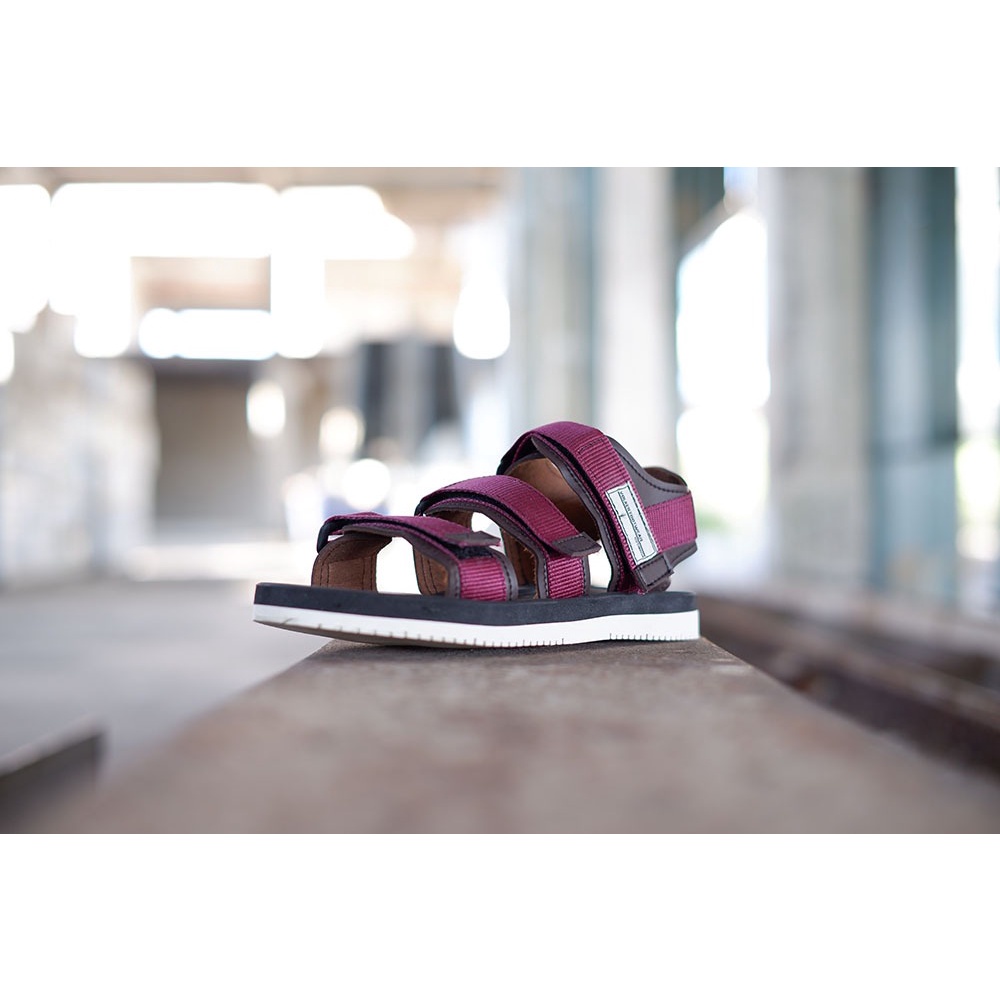 sandal pria kasual volkerfootwear / three traft maroon