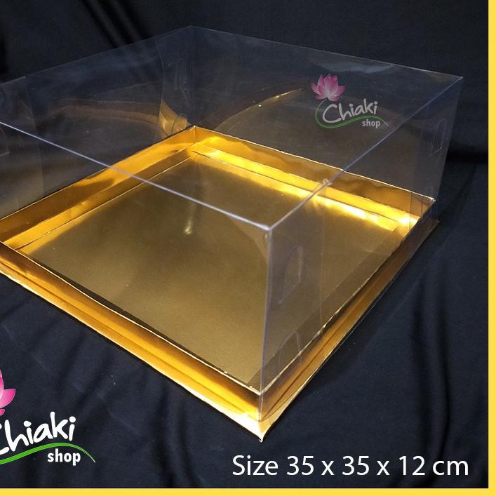 

11.11 Terlaris Box Mika GOLD Uk 35 x 35 x T. 12 cm / Cupcake isi 16 Cake Pudding Tart Dus Emas Karto