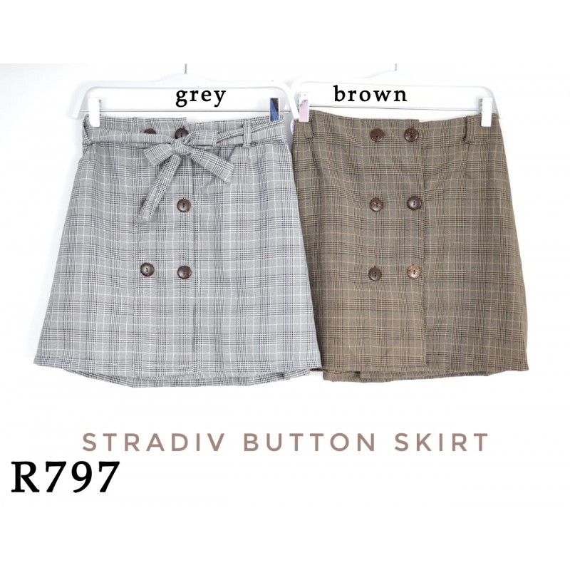 Rok pendek mini skirt motif kotak2 pergi jalan casual fashion trend cewek wanita modis murah -797