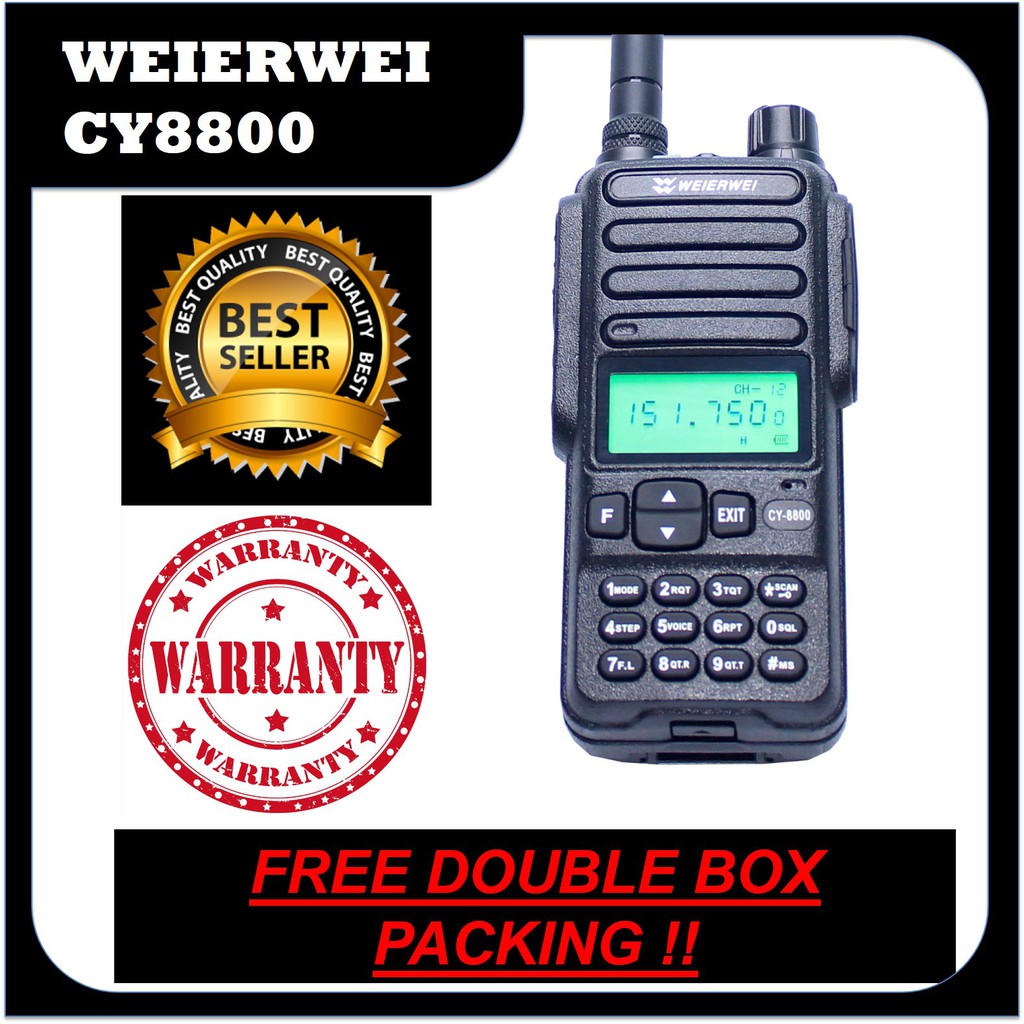 HT Weierwei CY8800 10 Watt Single Band VHF / VEV CY8800 Garansi 1 tahun Servis / Free Earset