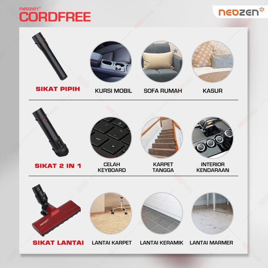 NEOZEN CORDFREE / Vacuum Cleaner Cordless Garansi Resmi