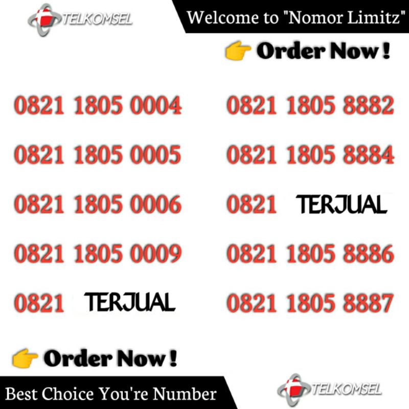 Nomer Cantik TELKOMSEL Seri 1 805 / I BOS Tripel ekor 000 888 Super Promo Murah No Cantik simPATI I 
