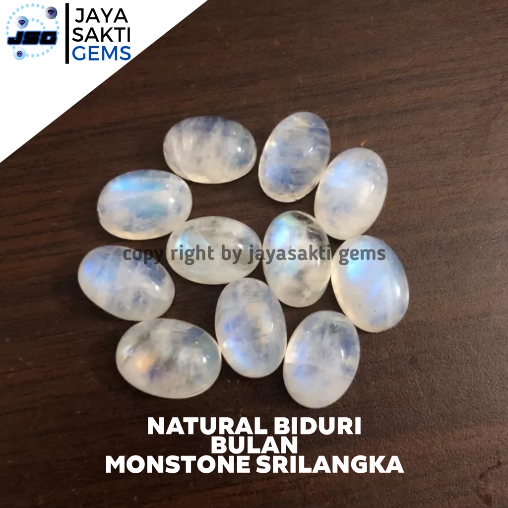 Natural Biduri Bulan Moonstone Lose Stone Klep Biru Srilangka Batu Akik