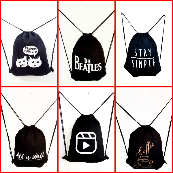 (PART 3 STRINGBAG WATERPROOF halus) KPOP korean pop tas ransel serut drawstring gymsack olahraga sekolah kuliah kampus sablon bahan TASLAN PREMIUM ||kiiyoomii||