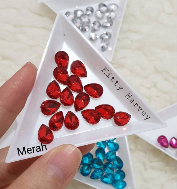 Mini Teardrop crystal | Bahan tasbih digital &amp; Nail art