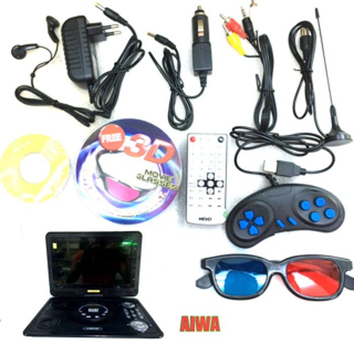 PROMO.. Murah     dvd layar portable aiwa 13 9 inch acc lengkap