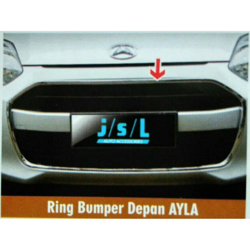 Daihatsu Ayla 2013 List Lis Garnis Cover Ring Chrome Bemper Depan