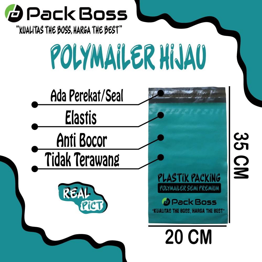 

IK6 POLYMAILER HIJAU MATTE DOFF 20X35 CM (+/- 100 pcs) LANGSUNG PABRIK PACKING PRAKTIS