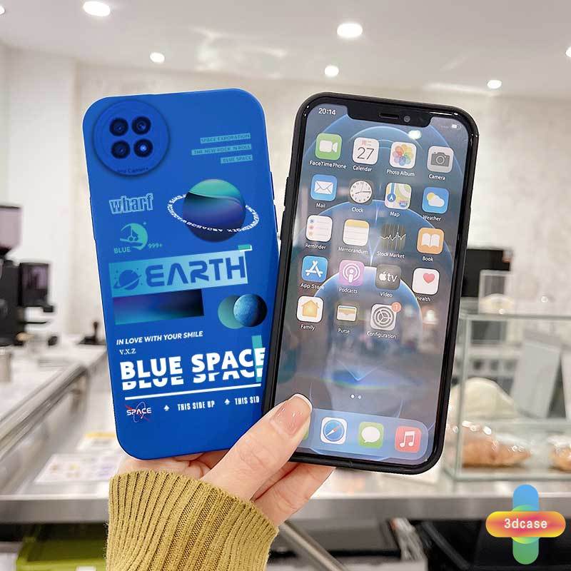 Casing TPU Xiaomi Redmi Note 10 PRO MAX 9 8 10 10S 9 PRO MAX 11 9S Xiaomi Redmi POCO C3 C31 X3 NFC X3 PRO Redmi 9 9C NFC 9A 9i 9T 9AT 9 PRO Power 10X POCO M2 PRO 10 Prime Motif Klein Blue Space Camera Lens Protection Soft Case