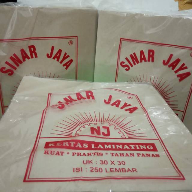 SEDANG DISKON!!! Kertas pembungkus nasi 30 x 30 sinar jaya 250 pcs