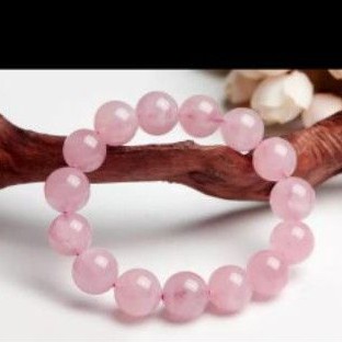 12mm Natural Rose Quartz Madagascar Pink Crystal Stretch Big Round Beads Bracelet