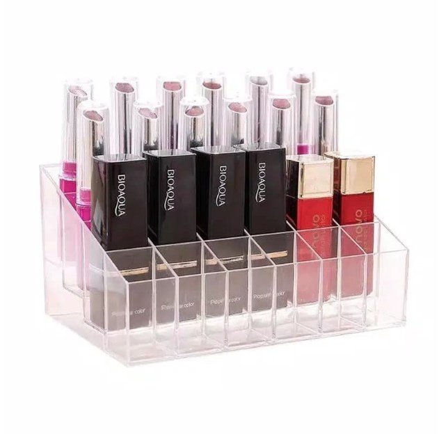 RAK LIPSTIK 24 SLOT / RAK KOSMETIK LIPSTIK ACRYLIC 24 SLOT / LIPSTIK STORAGE BOX / TEMPAT PENYIMPANAN LIPSTIK / MAKEUP ORGANIZER