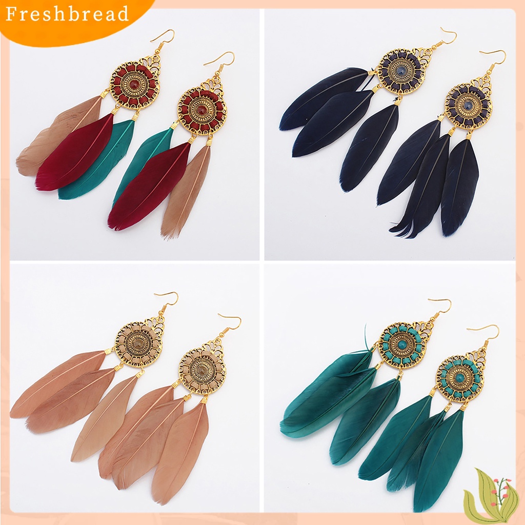 [TERLARIS]Earring Elegant Delicate Vintage Feather Eardrop for Dressing Room