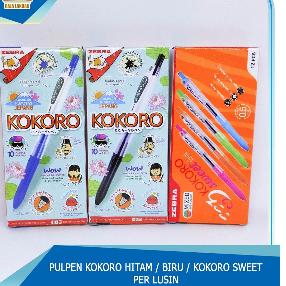 

Limited - Pulpen Zebra Kokoro Hitam / Biru / Sweet Semi Gel - LUSIN ,.