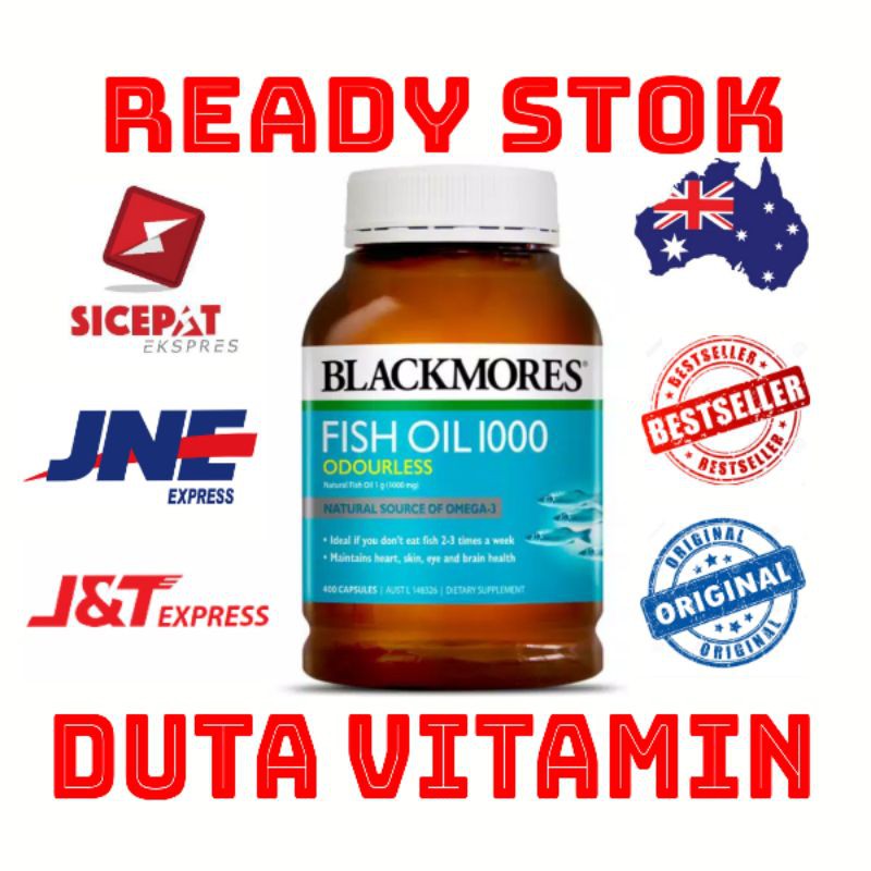 Blackmores fish oil omega 3 odourless 1000mg isi 400