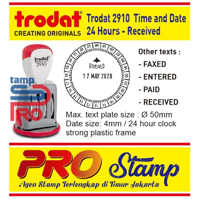 

Stempel Tanggal & Jam TRODAT 2910 U24 (Hours + Dater)