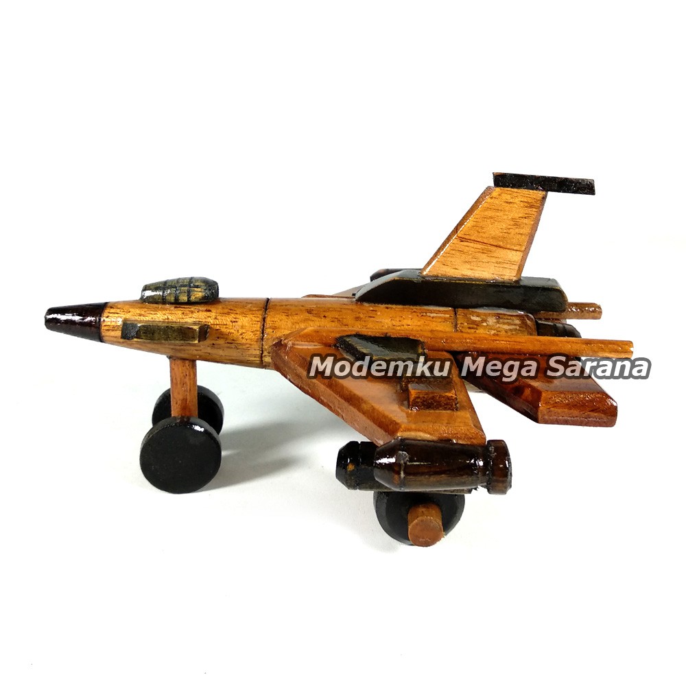 Diecast Miniatur Pesawat Tempur Kayu - Ukuran S Mini 16x14x9 cm