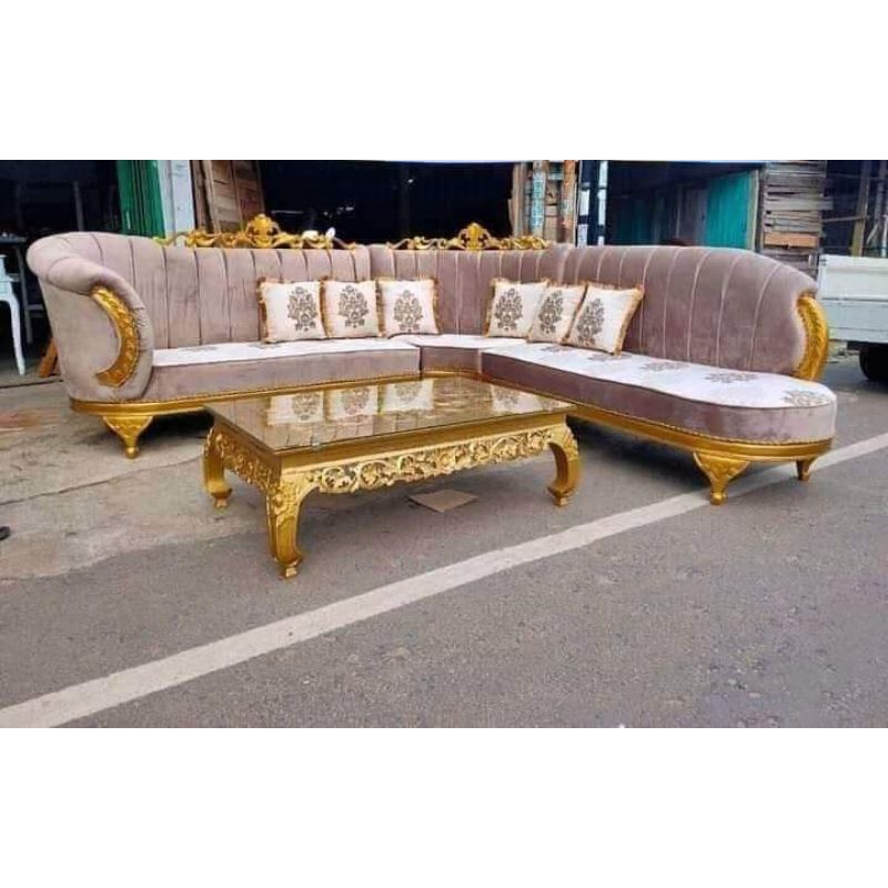 sofa tamu kursi tamu L ukir jepara