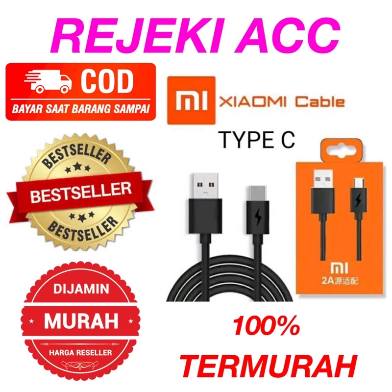 Kabel Data Cable USB Xiaomi Xiomi Type C Tipe C REDMI NOTE 9 10 PRO ALL TIPE