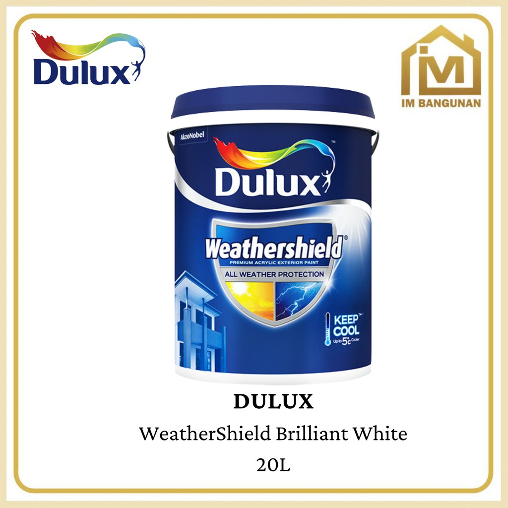 Cat Dinding Eksterior Dulux Weathershield Brilliant White 20 Ltr
