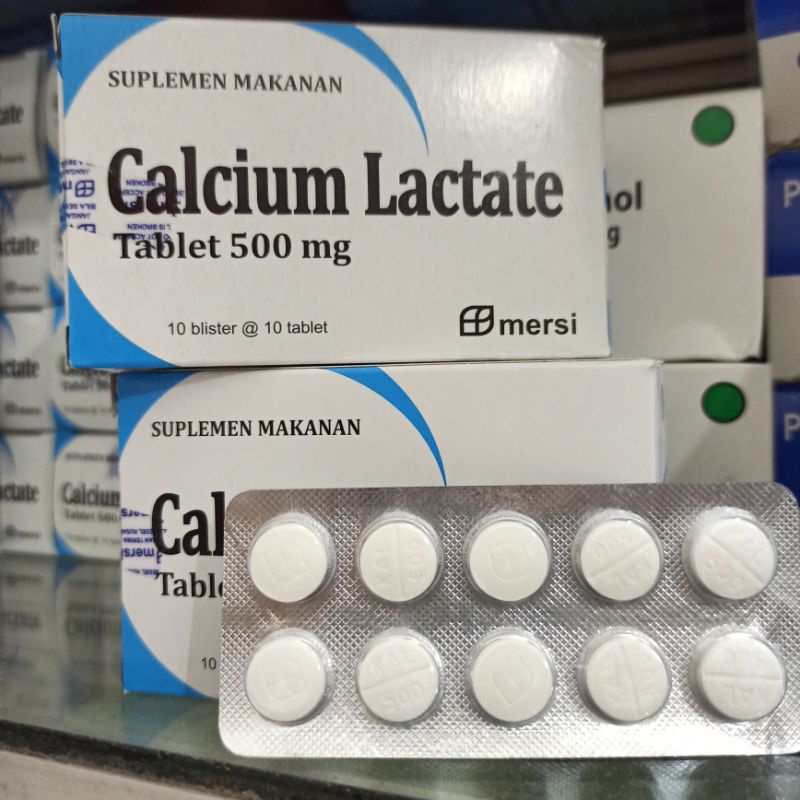 Calcium Lactate 500 mg Box Isi 100 Tablet ORIGINAL 100%