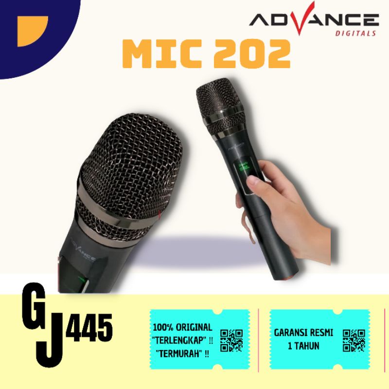 Advance MIC-202 Profesional 2 Mic Wireless Microphone Karoke Mic Duet