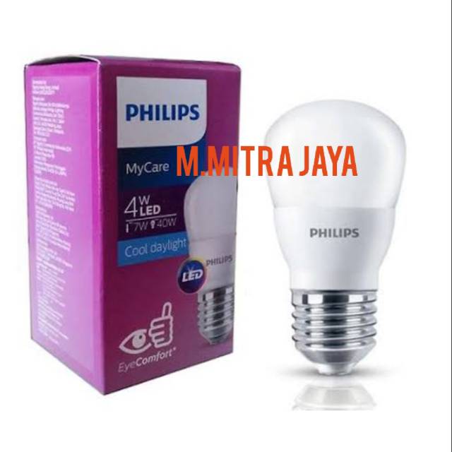 Jual Lampu LED Bulbs Philips 4 watt kecil p45 CDL, Lampu led, lampu led