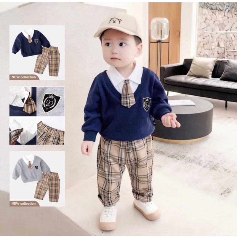 PROMO-NEW SETELAN SWEATER KERAH BAYI ANAK MOTIF SCHOOL KENZIE USIA 6 BULAN-5 TAHUN BAHAN BABYTERRY LEMBUT TERBARU TERMURAH TRENDY/ SETELAN SWEATER KERAH BAYI ANAK LAKI-LAKI/ SETELAN SWEATER KERAH BAYI ANAK COWOK/ SETELAN SWEATER KERAH BAYI ANAK PEREMPUAN