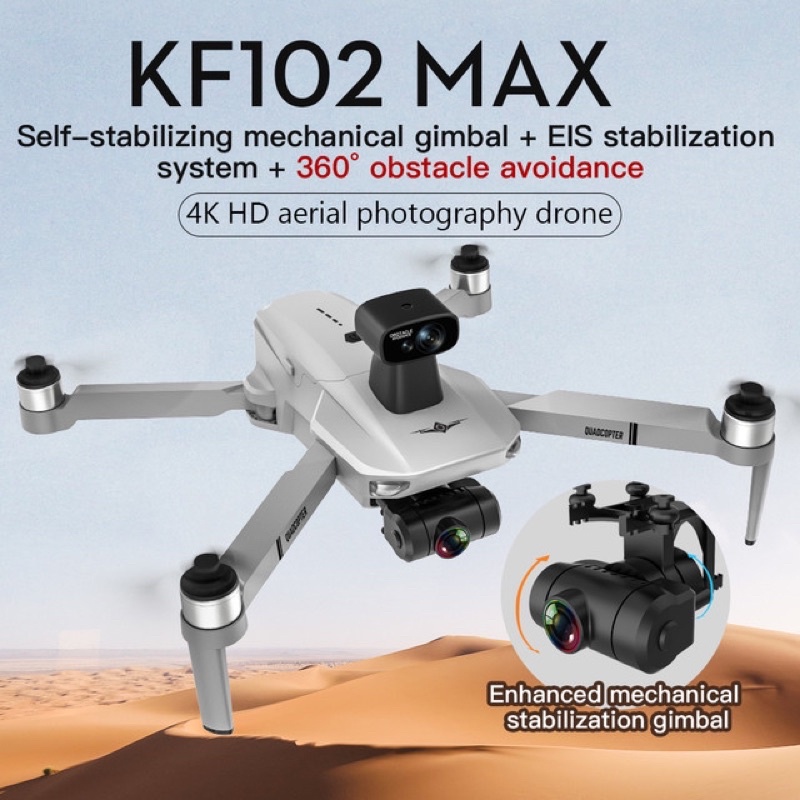 PROMO Drone KF102 MAX GPS GIMBAL 3 AXIS 4K WIFI SENSOR ANTI TABRAK 360 DERAJAT