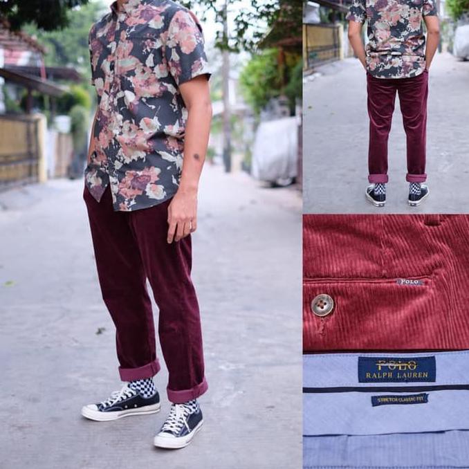 Pengiriman Cepat dan tepat celana bahan pria murah,, Celana Panjang Polo Ralph Lauren Codoray Maroon