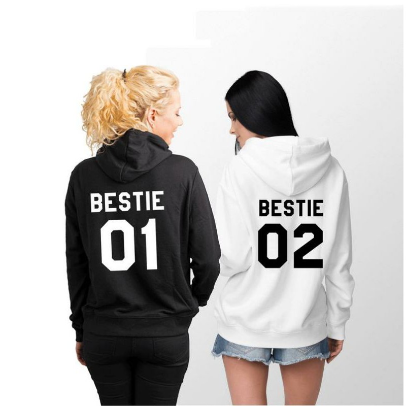 S - XXXXXL(6XL) Hoodie Bestie Gift for Best Friend BESTIE 01 BESTIE 02 Matching Hoodies COUPLE Bff BIGSIZE Jaket Persahabatan OVERSIZE Jaket Jumper Jumbo Loose Long Sweater pria Wanita 5XL 4XL 3XL 2XL XL L M