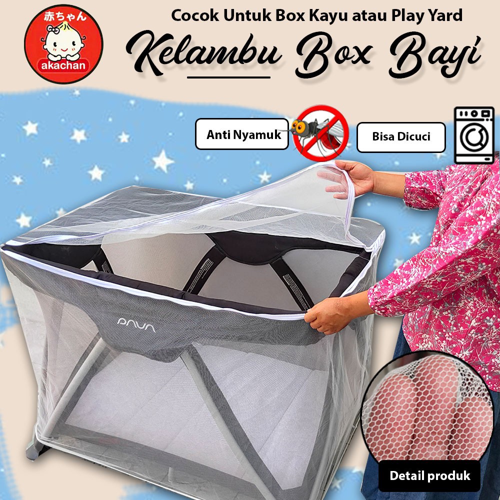 KELAMBU Box Bayi Ritsleting Nuna Sena Box Bayi RESLETING bayi segi empat nuna pliko babydoes sarung anti nyamuk akachan praktis boks rit rits sleting zip zipper