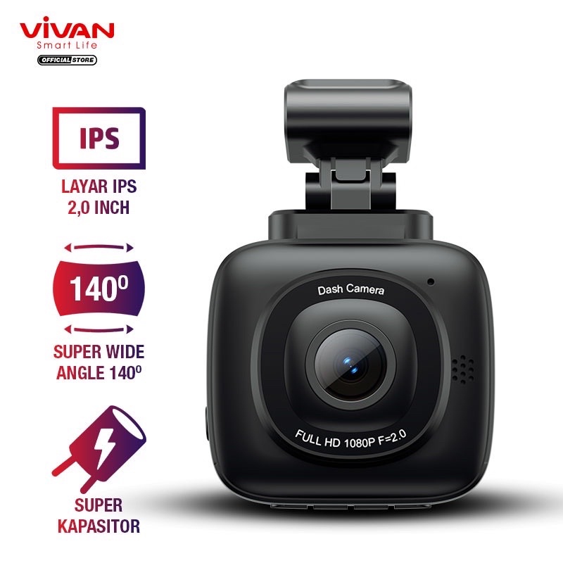 VIVAN Dash Cam / CCTV Mobil 1080HD VDR01 Super Wide Angle High Resolution -Garansi Resmi 1 Tahun Dashcam